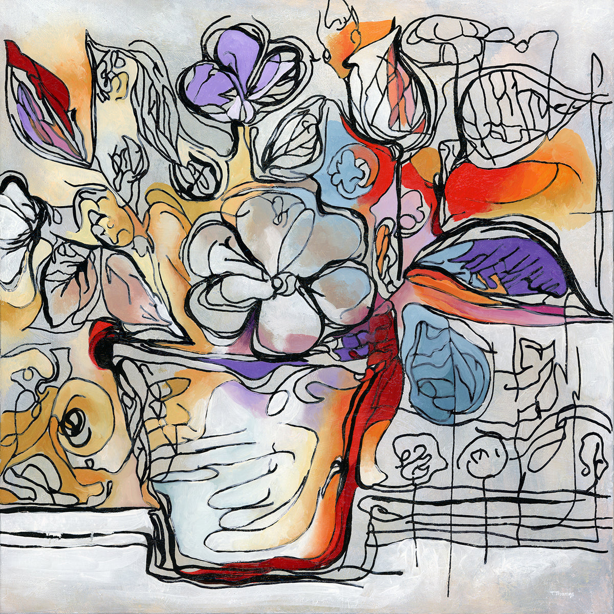 Outside the Lines Acrylic Painting 20x20 - Tony Thomas Art