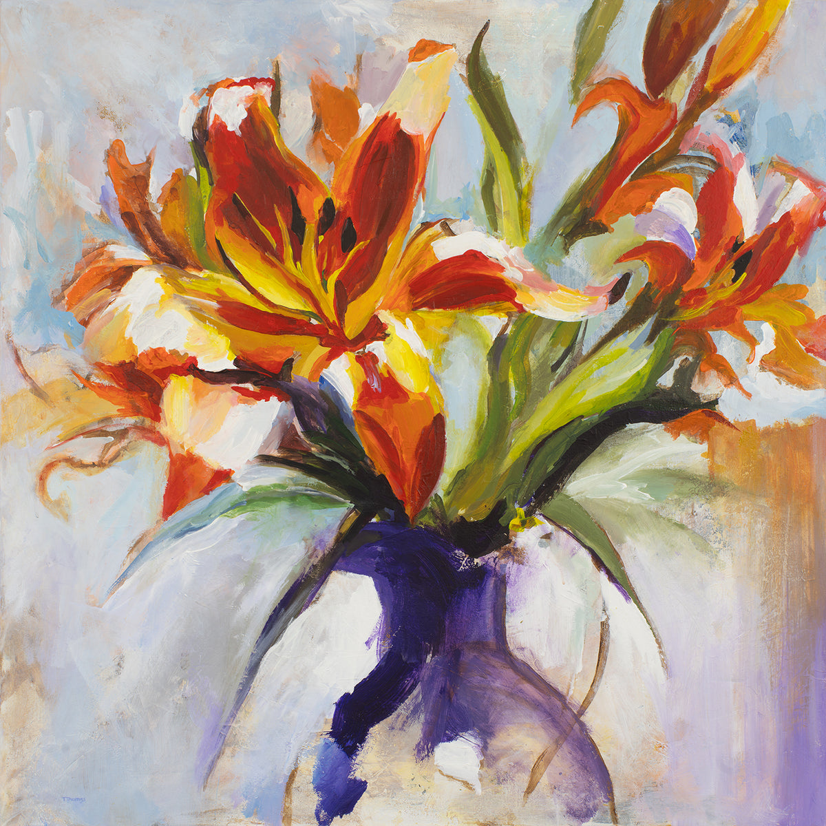 sunflowers and tiger lilies Tiger Lilies Fine Art Print